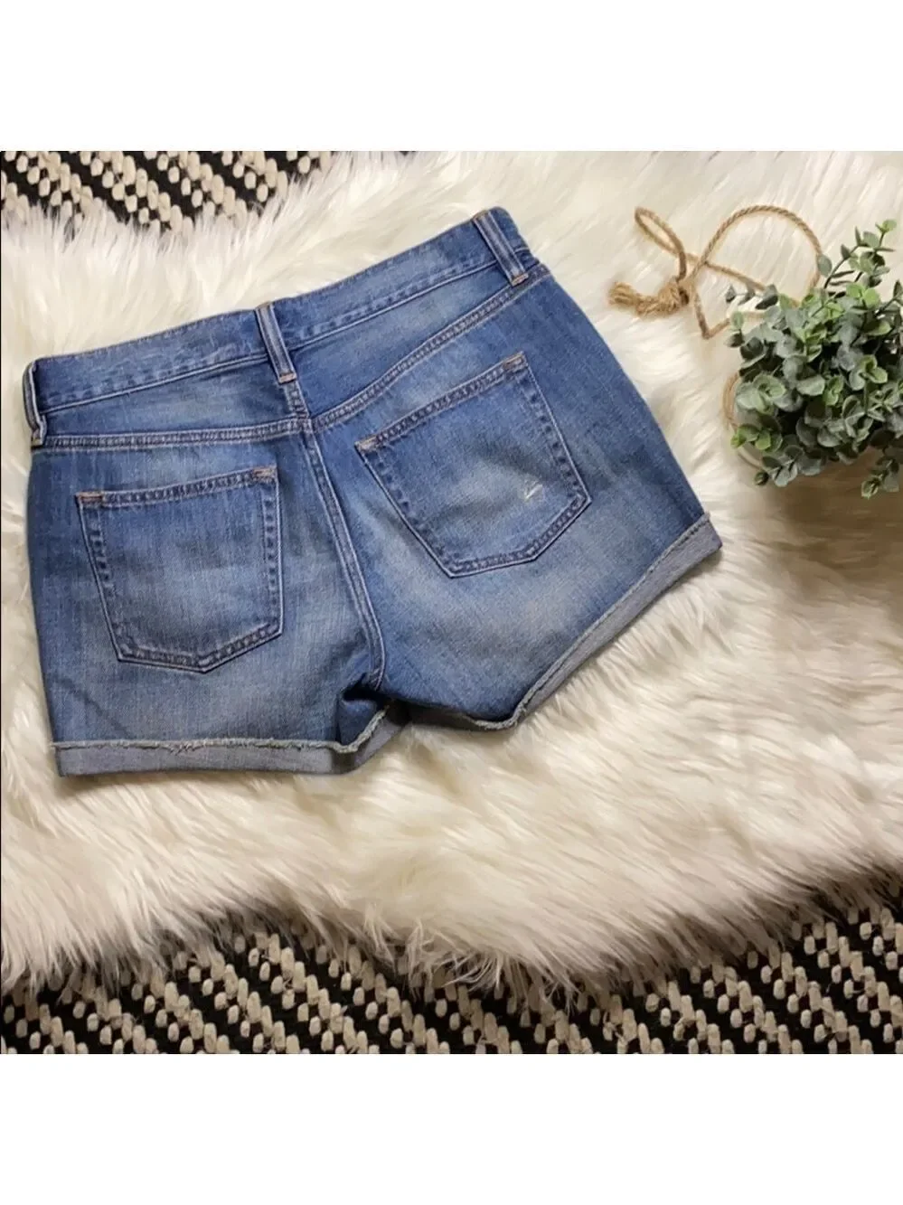 J. Crew denim frayed hem cuffed shorts